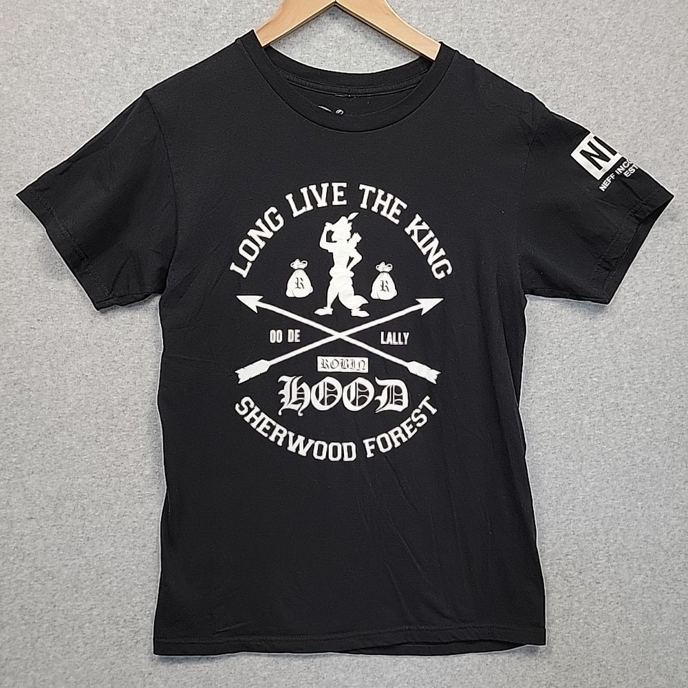 Disney Neff Collection Men Sz S Robin Hood Sherwood Forest Black T-Shirt Tee HTF